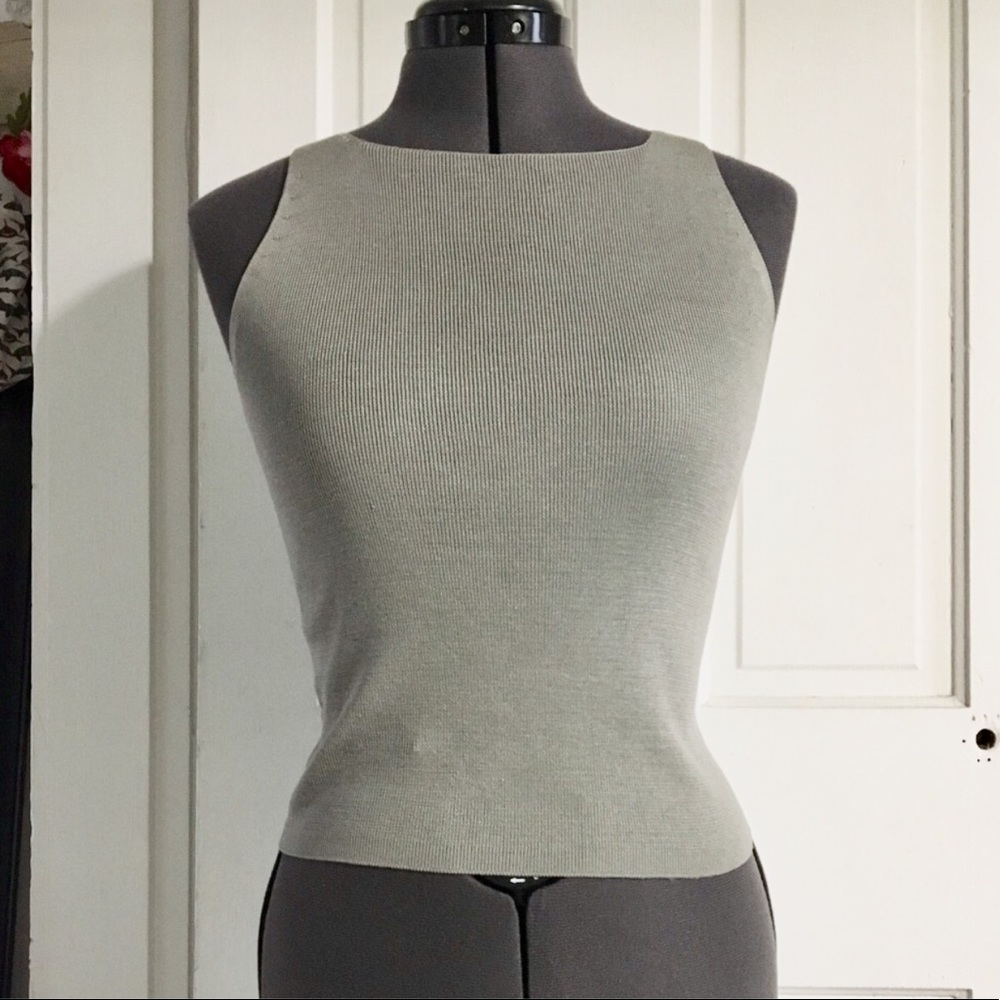 Ann Taylor 100% Silk High Neck Tank Cami Top XS